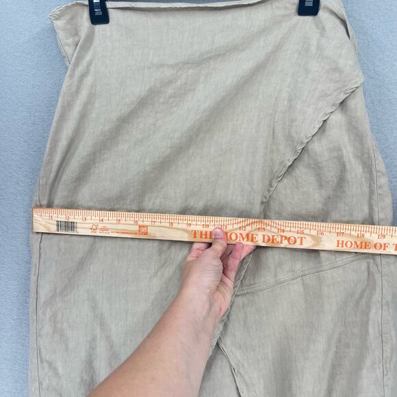 Sarah Pacini Set Womens 2 US 8/10 Tan Linen Lagenlook Jacket Skirt Boho Resort - Picture 16 of 16